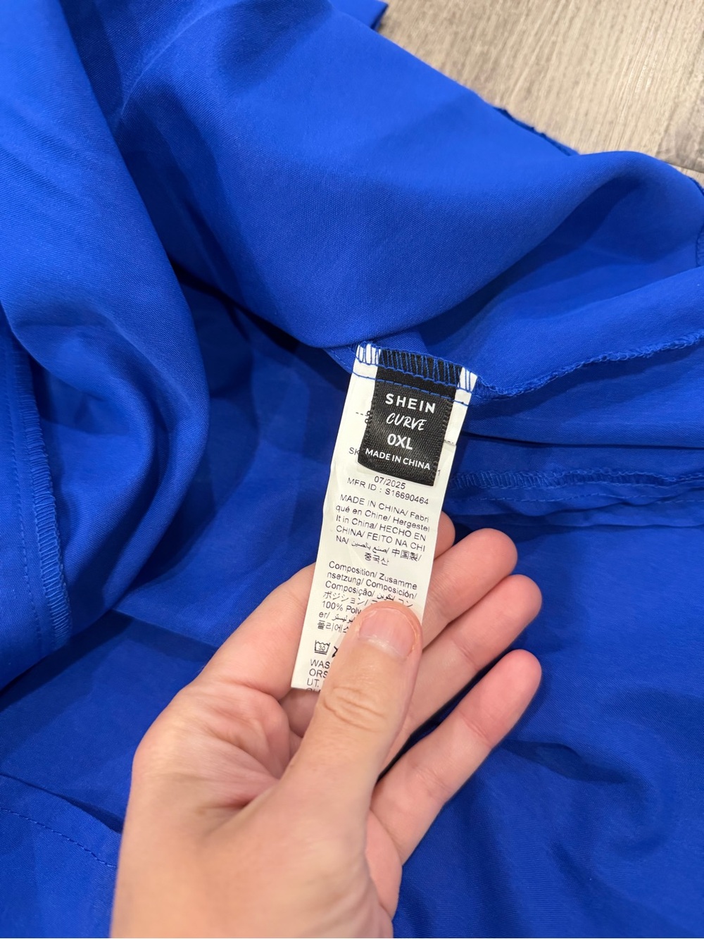 NWOT Plus Size SHEIN Royal Blue Button-Front Midi Dress - Picture 2 of 2